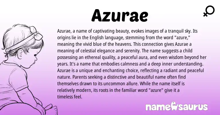 Infographic about Azurae name meaning, Azurae is a name from Other origin(s).
