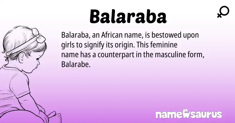Infographic about Balaraba name meaning, Balaraba is a name from African origin(s).