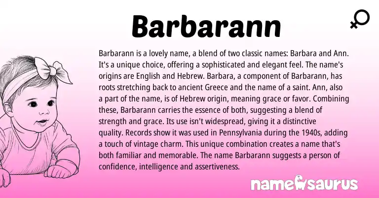 Infographic about Barbarann name meaning, Barbarann is a name from Other origin(s).