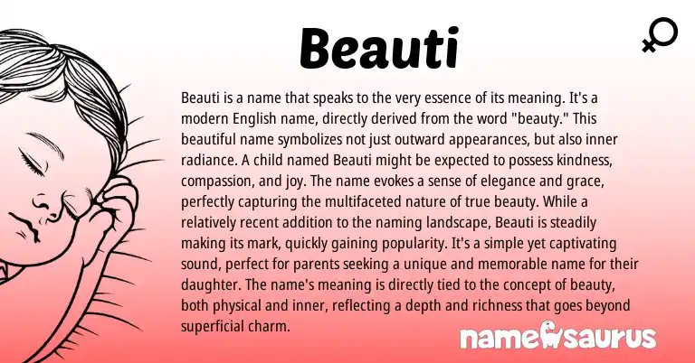 Infographic about Beauti name meaning, Beauti is a name from English origin(s).