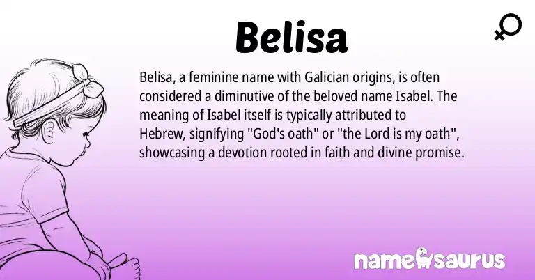 Infographic about Belisa name meaning, Belisa is a name from Galician origin(s).