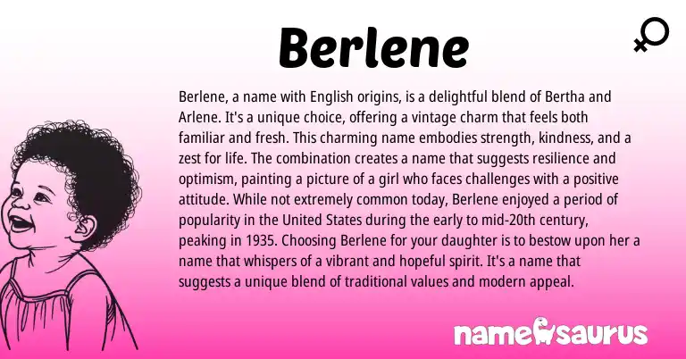 Infographic about Berlene name meaning, Berlene is a name from Other origin(s).