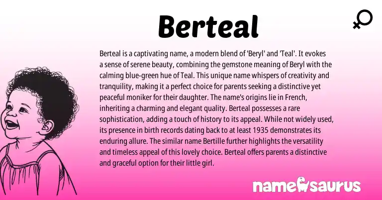 Infographic about Berteal name meaning, Berteal is a name from Other origin(s).