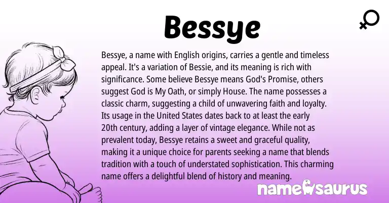 Infographic about Bessye name meaning, Bessye is a name from French, English origin(s).