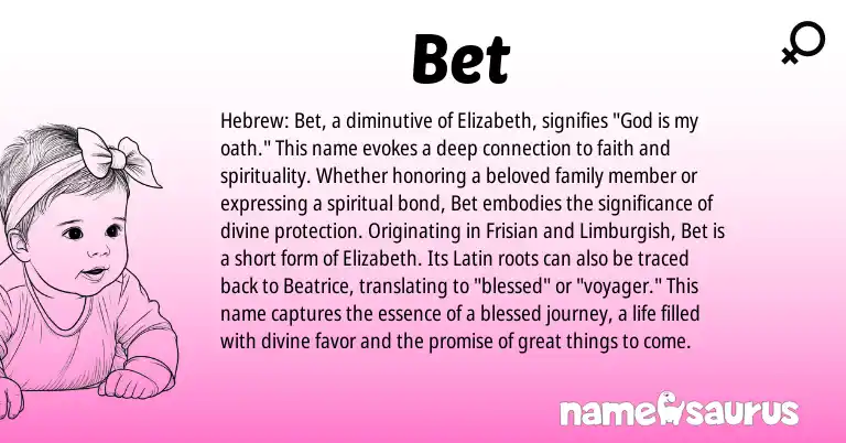 Infographic about Bet name meaning, Bet is a name from Frisian, Latin, Limburgish, Hebrew origin(s).