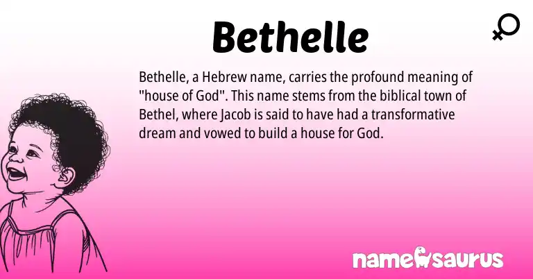 Infographic about Bethelle name meaning, Bethelle is a name from Hebrew origin(s).