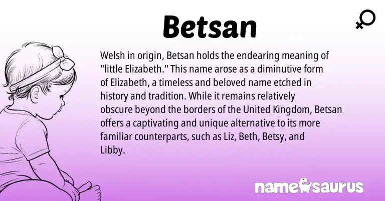 Infographic about Betsan name meaning, Betsan is a name from Welsh, United Kingdom origin(s).