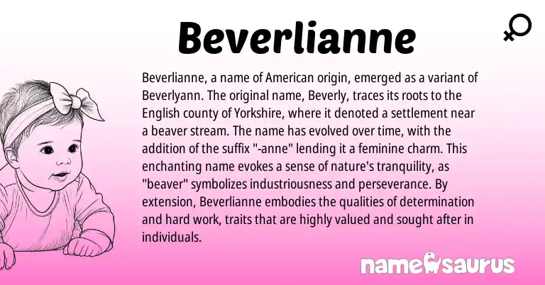 Infographic about Beverlianne name meaning, Beverlianne is a name from English, American origin(s).