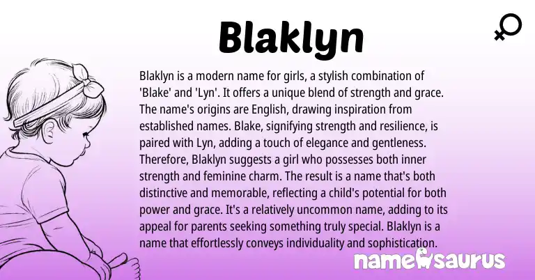 Infographic about Blaklyn name meaning, Blaklyn is a name from Other origin(s).