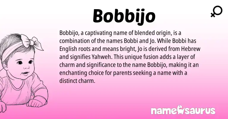 Infographic about Bobbijo name meaning, Bobbijo is a name from English, Hebrew origin(s).