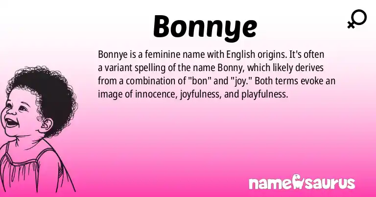 Infographic about Bonnye name meaning, Bonnye is a name from English origin(s).