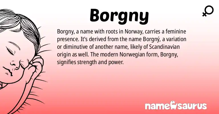 Infographic about Borgny name meaning, Borgny is a name from Norwegian origin(s).