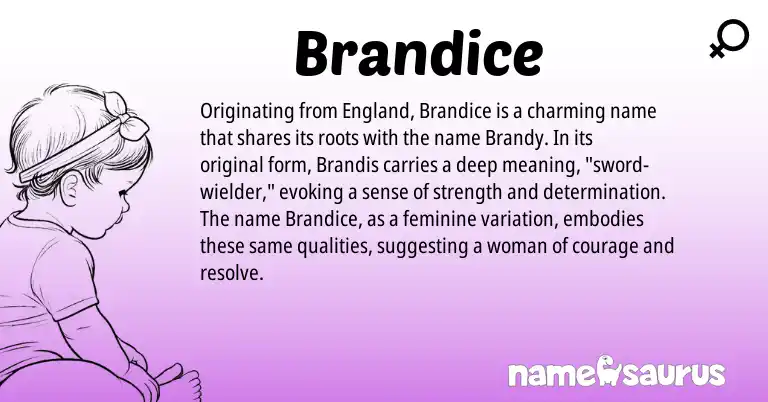 Infographic about Brandice name meaning, Brandice is a name from England origin(s).