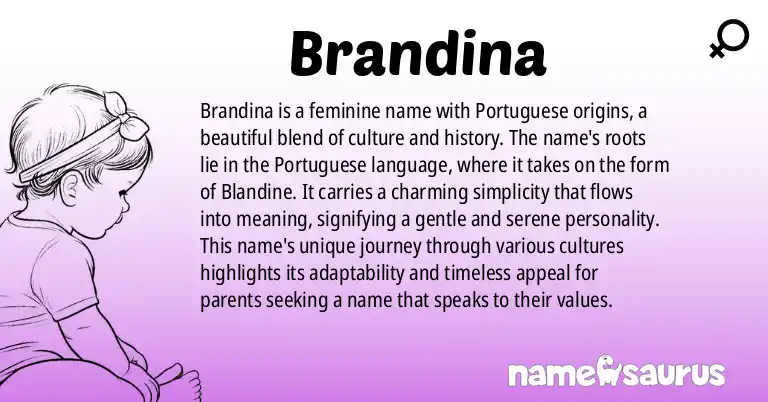 Infographic about Brandina name meaning, Brandina is a name from Portuguese origin(s).