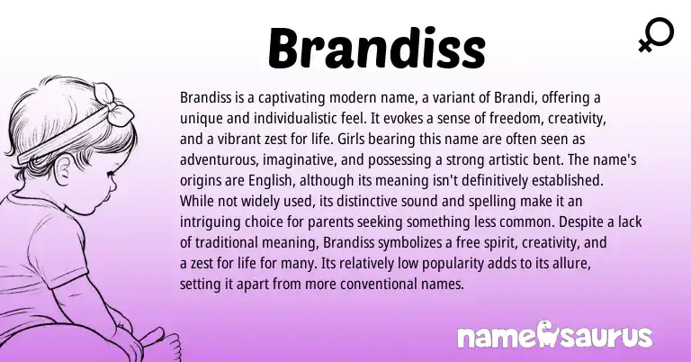 Infographic about Brandiss name meaning, Brandiss is a name from English origin(s).