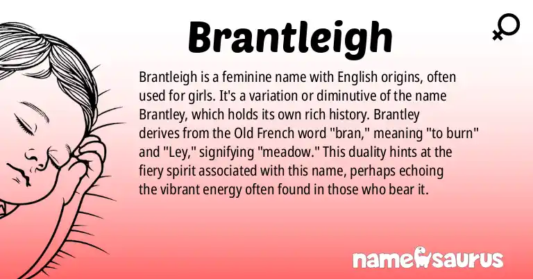 Infographic about Brantleigh name meaning, Brantleigh is a name from English origin(s).