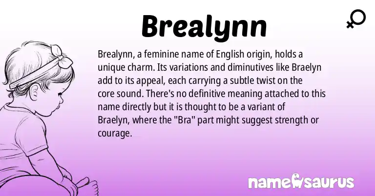 Infographic about Brealynn name meaning, Brealynn is a name from English origin(s).