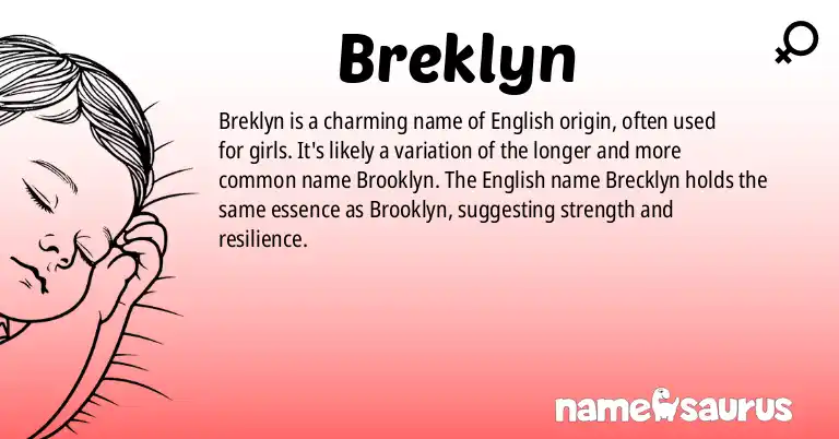 Infographic about Breklyn name meaning, Breklyn is a name from English origin(s).