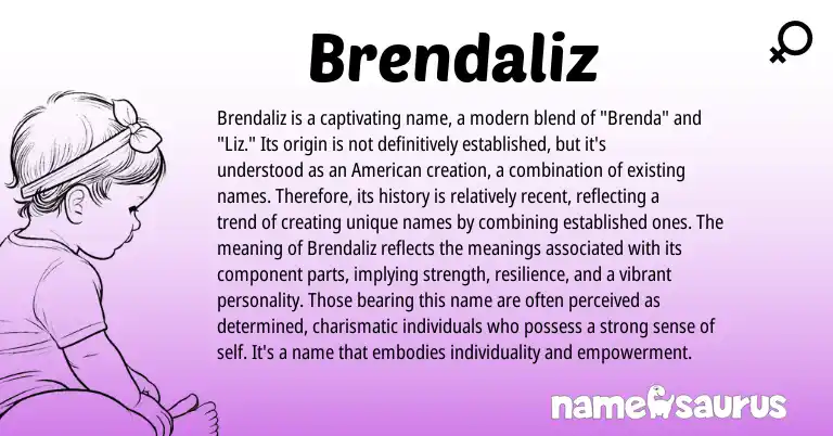 Infographic about Brendaliz name meaning, Brendaliz is a name from American origin(s).