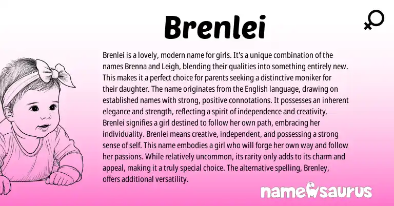 Infographic about Brenlei name meaning, Brenlei is a name from Other origin(s).