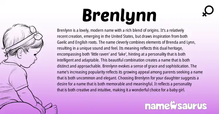 Infographic about Brenlynn name meaning, Brenlynn is a name from Gaelic, English origin(s).