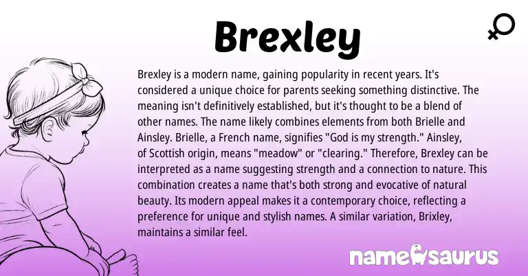 Infographic about Brexley name meaning, Brexley is a name from Scottish, French, English origin(s).