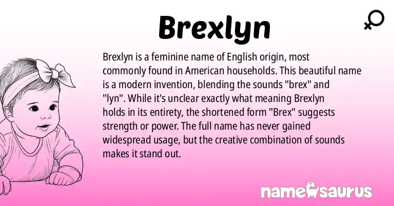Infographic about Brexlyn name meaning, Brexlyn is a name from English (American) origin(s).