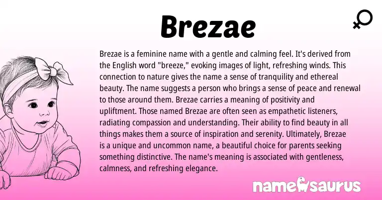 Infographic about Brezae name meaning, Brezae is a name from Other origin(s).