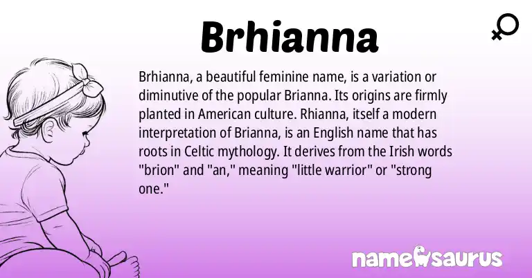 Infographic about Brhianna name meaning, Brhianna is a name from American origin(s).