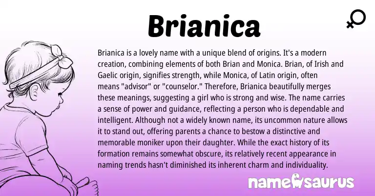 Infographic about Brianica name meaning, Brianica is a name from Other origin(s).