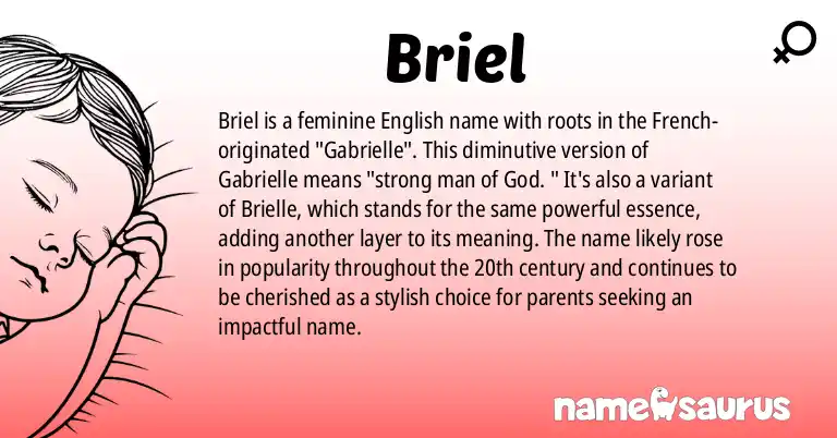 Infographic about Briel name meaning, Briel is a name from English origin(s).