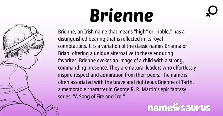 Infographic about Brienne name meaning, Brienne is a name from Irish origin(s).