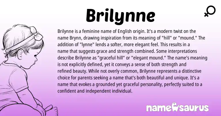 Infographic about Brilynne name meaning, Brilynne is a name from English origin(s).