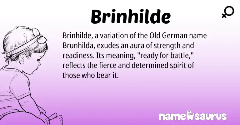 Infographic about Brinhilde name meaning, Brinhilde is a name from Old German origin(s).