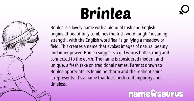 Infographic about Brinlea name meaning, Brinlea is a name from English, Irish origin(s).