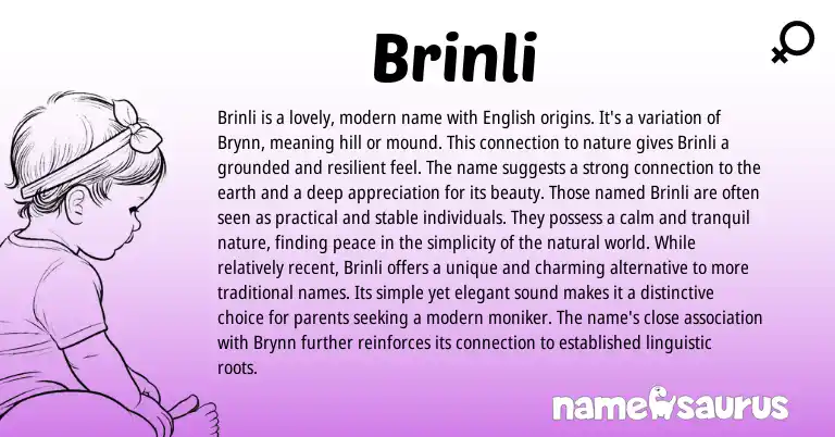 Infographic about Brinli name meaning, Brinli is a name from English origin(s).
