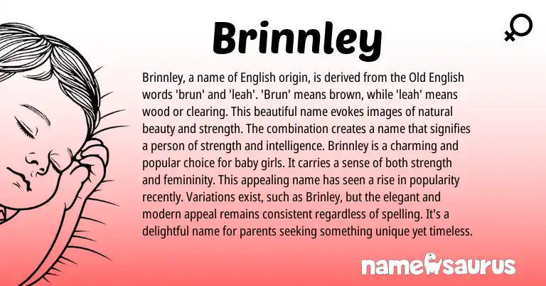Infographic about Brinnley name meaning, Brinnley is a name from English origin(s).