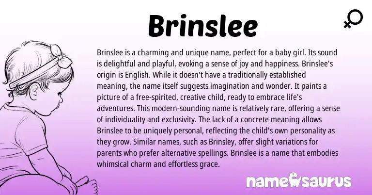Infographic about Brinslee name meaning, Brinslee is a name from Other origin(s).