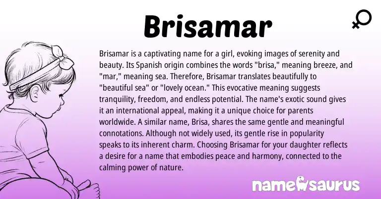 Infographic about Brisamar name meaning, Brisamar is a name from Spanish origin(s).