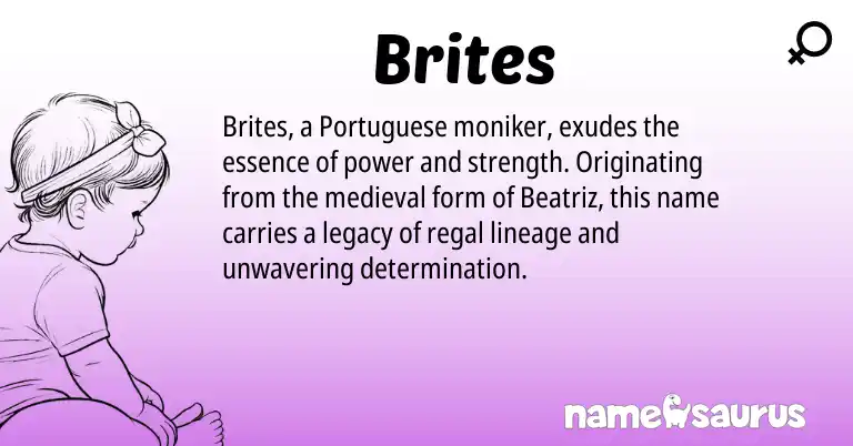 Infographic about Brites name meaning, Brites is a name from Portuguese origin(s).