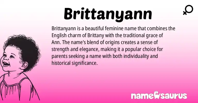 Infographic about Brittanyann name meaning, Brittanyann is a name from N/A origin(s).