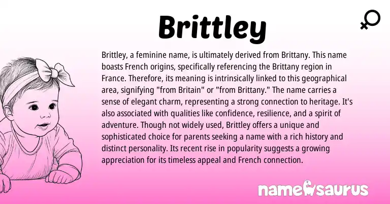 Infographic about Brittley name meaning, Brittley is a name from English origin(s).