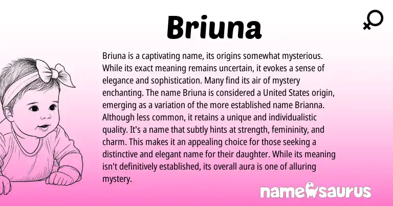 Infographic about Briuna name meaning, Briuna is a name from Other origin(s).