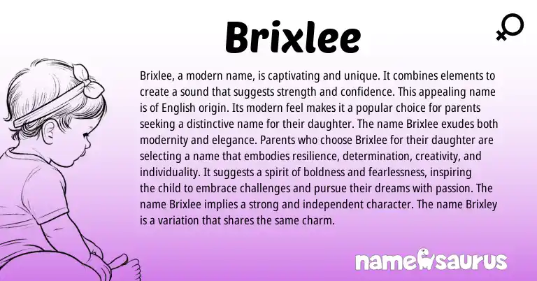 Infographic about Brixlee name meaning, Brixlee is a name from Other origin(s).