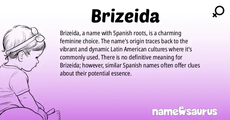 Infographic about Brizeida name meaning, Brizeida is a name from Spanish (Latin American) origin(s).