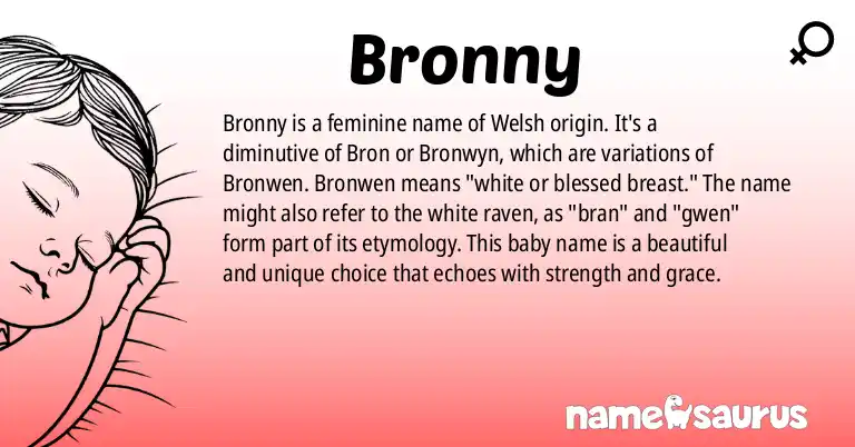 Infographic about Bronny name meaning, Bronny is a name from Welsh origin(s).