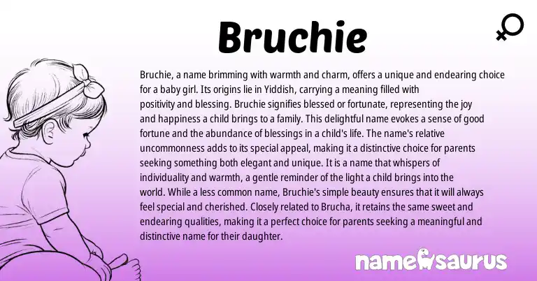 Infographic about Bruchie name meaning, Bruchie is a name from Yiddish origin(s).