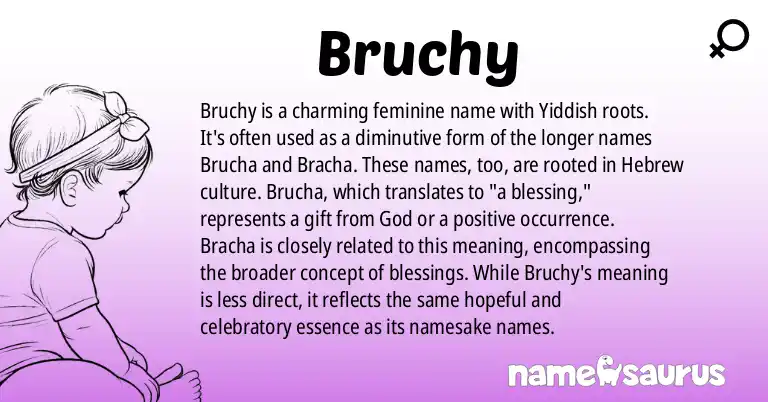 Infographic about Bruchy name meaning, Bruchy is a name from Yiddish origin(s).