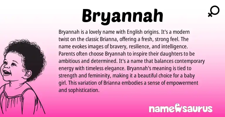 Infographic about Bryannah name meaning, Bryannah is a name from Other origin(s).