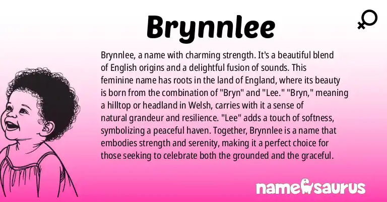 Infographic about Brynnlee name meaning, Brynnlee is a name from English origin(s).